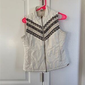 Prana Off-White Hellebore Fair Isle Quilted Vest